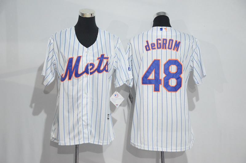 Womens 2017 MLB New York Mets #48 deGrom White Jerseys